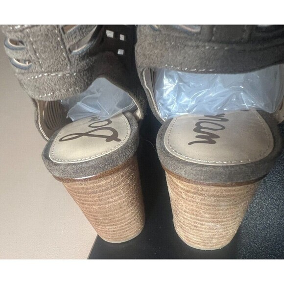 Sam Edelman Rocco Bootie Sandals Womens Size 8.5 Brown Suede Cage Cutout Lace Up - Picture 6 of 10